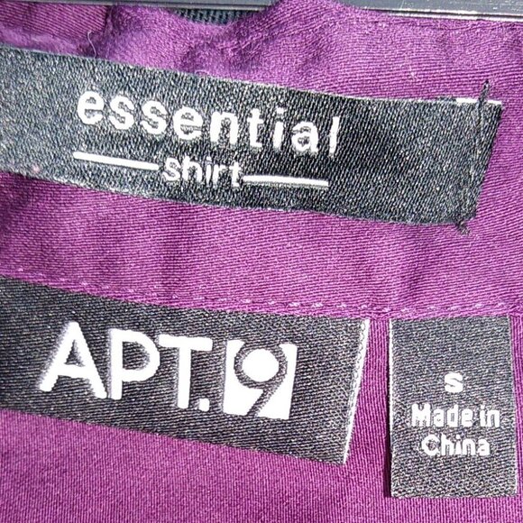 Apt. 9 Button Down Shirt Reddish - Plum - V-Neck - S - Picture 6 of 10